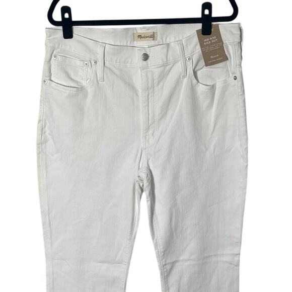 NWT Madewell Tall Kick Out Crop Jeans in Pure White Size 33T - Picture 10 of 15